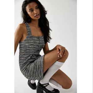 Free People Maxx Tweed Mod Jumper Mini Dress New Medium
